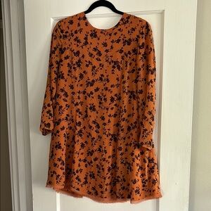 Kimchi Blue Orange Floral Long Sleeve Dress